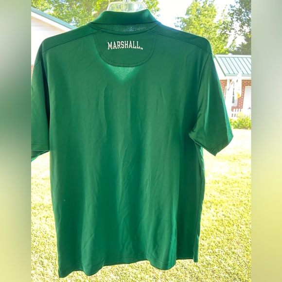 2 Marshall University men’s polo shirts.  Dry fit material. 1 is L & 1 is XL - Picture 3 of 9
